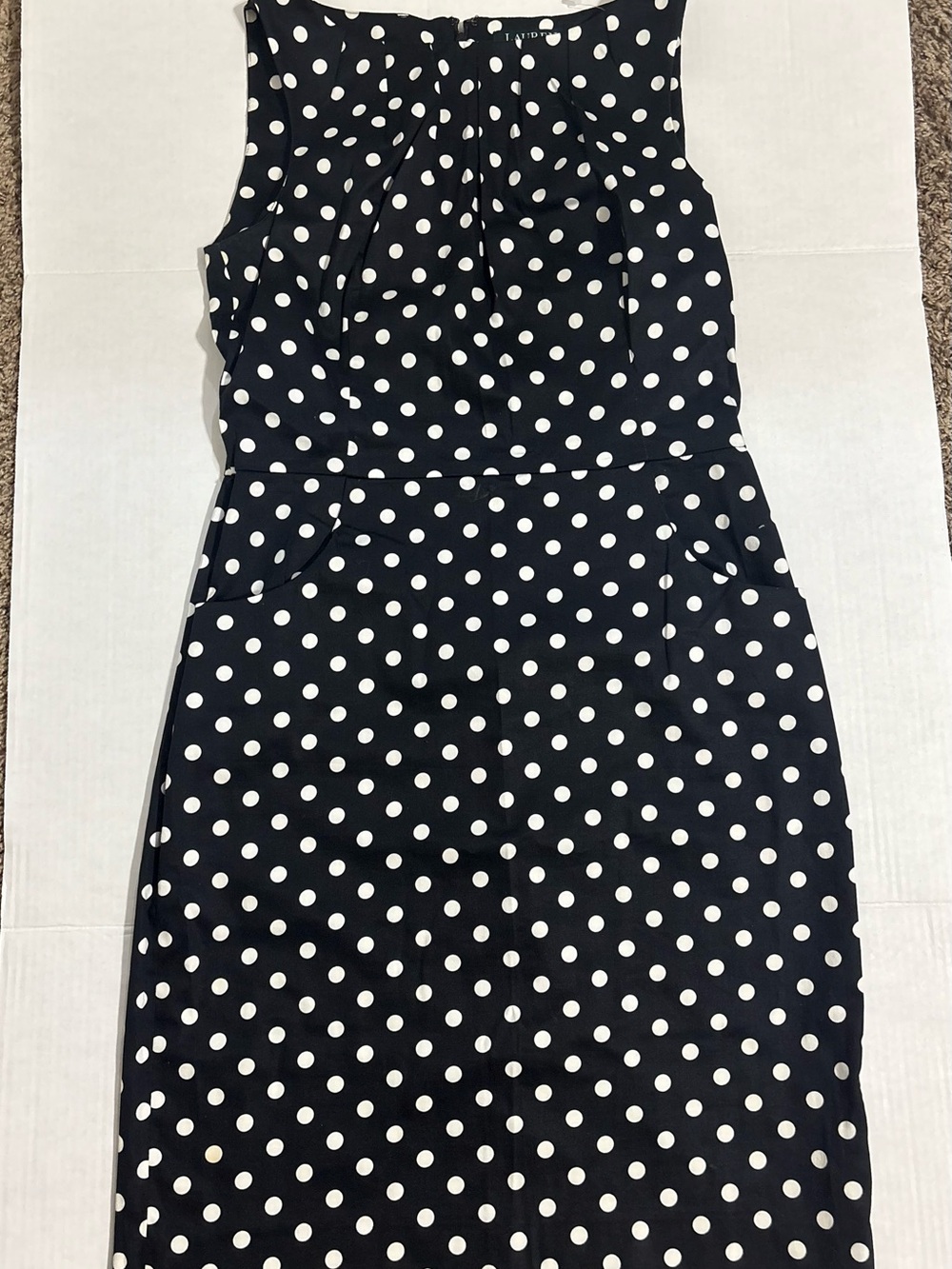 Ralph Lauren Black and White Polka Dot Midi Dress